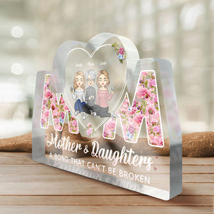 Tout ce que nous sommes, c'est grâce à toi, maman - Plaque acrylique personnalisée en forme de famille - Cadeau de fête des mères, d'anniversaire pour maman