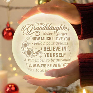 Suivez vos rêves - Lampe lunaire - Pour ma petite-fille, cadeau pour petite-fille, cadeau de grand-mère pour petite-fille, cadeau d'anniversaire pour petite-fille, cadeau de Noël
