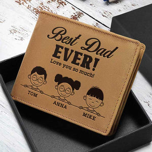 Nous t'aimons tellement - Portefeuille à deux volets personnalisé - Cadeau pour papa