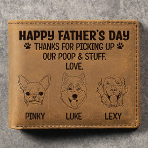 Cher papa chien, on t'aime ! - Portefeuille à deux volets personnalisé - Cadeau pour papa