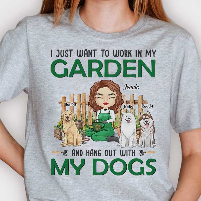 « Passez du temps avec mes chiens » – T-shirt et sweat à capuche unisexe personnalisé – Cadeau pour les amateurs de jardinage