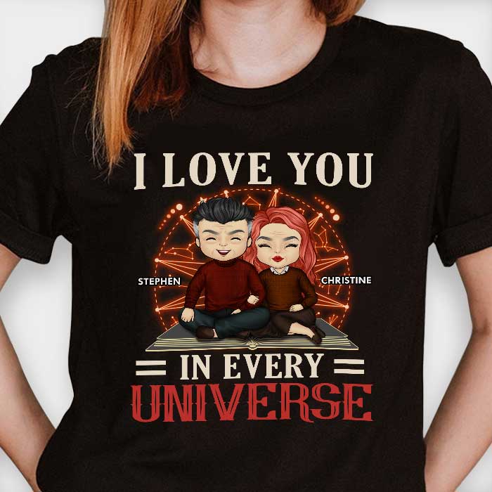 Je t'aime, tout l'univers - T-shirt personnalisé, sweat à capuche - Cadeau pour couple, mari et femme