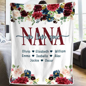 Grand-mère, nous t'aimons - Couverture personnalisée - Cadeau pour grand-mère, grands-parents, cadeau de Noël
