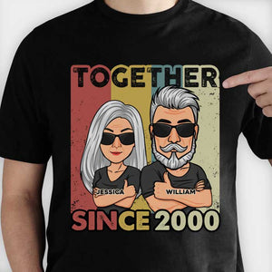 Nous sommes ensemble depuis des années - T-shirt unisexe personnalisé, sweat à capuche, sweat-shirt - Cadeau pour couple, mari et femme, anniversaire, fiançailles, mariage, cadeau de mariage