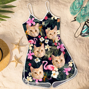 Combinaison sans manches personnalisée avec photo « Paradis tropical d'été » pour chien et chat – Cadeau pour propriétaires et amoureux des animaux