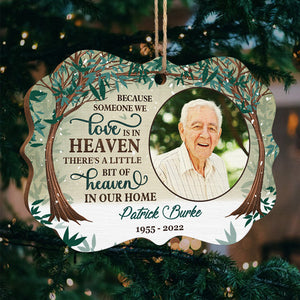 Il y a un petit coin de paradis dans notre maison - Ornement commémoratif personnalisé - Bois en forme de Benelux - Télécharger une image, cadeau de condoléances, cadeau de Noël pour la famille