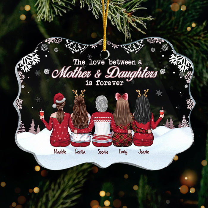 L'amour entre mère et fille est éternel - Décoration de Noël personnalisée en acrylique en forme de Benelux - Cadeau pour la famille, cadeau de Noël