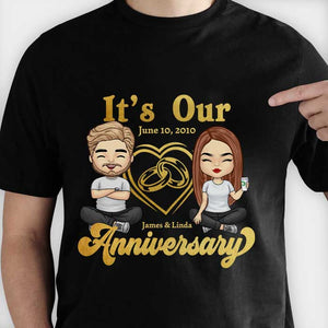 C'est notre anniversaire - T-shirt unisexe personnalisé, sweat à capuche, sweat-shirt - Cadeau pour couple, mari et femme, anniversaire, fiançailles, mariage, cadeau de mariage