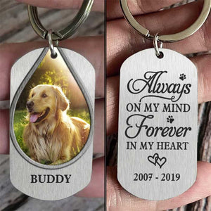 Tu es toujours dans mes pensées - Porte-clés personnalisé - Télécharger une image, cadeau pour les amoureux des animaux, cadeau commémoratif
