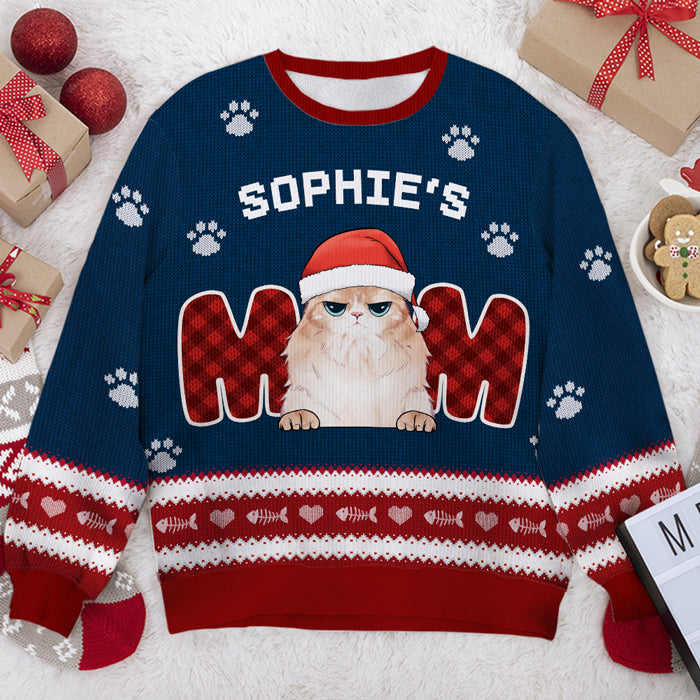 Nous sommes parents de chats - Sweat-shirt de Noël unisexe personnalisé et moche, sweat-shirt en laine, sweat-shirt imprimé intégral - Cadeau pour les amoureux des chats, les amoureux des animaux, cadeau de Noël