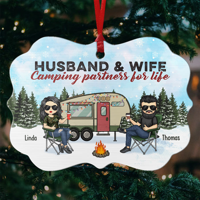 Couples de camping pour la vie - Décoration personnalisée pour couple - Aluminium en forme de Benelux - Cadeau de Noël pour couple, anniversaire, amoureux du camping