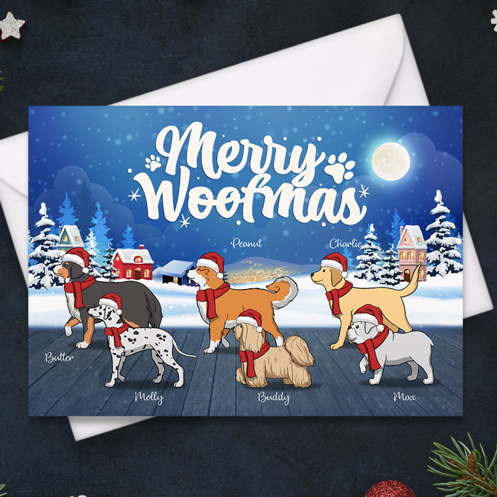 Joyeux Noël - Carte postale de Noël personnalisée, carte de vœux, cadeau pour les amoureux des chiens et des animaux