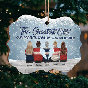 Les frères et sœurs ne seront jamais séparés dans leur cœur - Ornement personnalisé familial - Bois en forme de Benelux - Cadeau de Noël pour frères et sœurs
