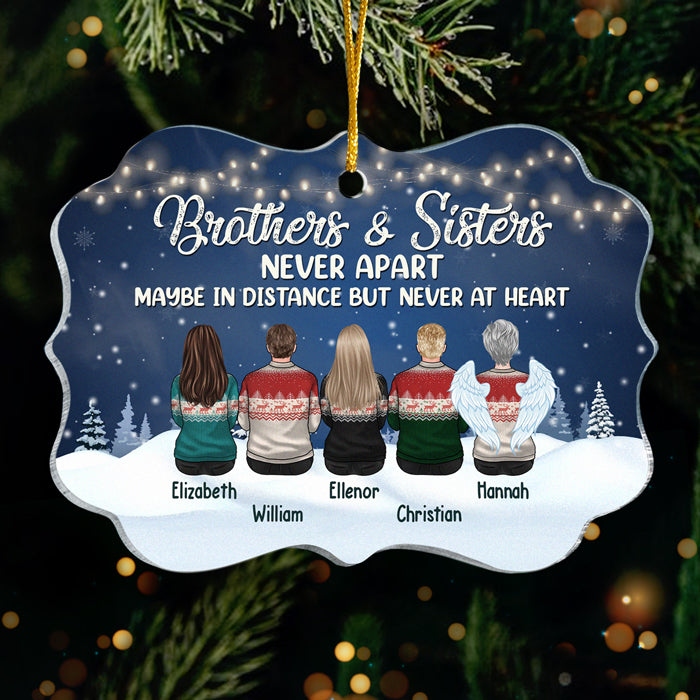 Frères et sœurs jamais séparés, peut-être à distance, mais jamais dans le cœur - Décoration de Noël personnalisée en acrylique en forme de Benelux - Cadeau pour frères et sœurs, cadeau de Noël