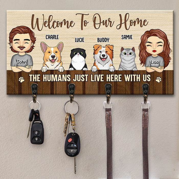 Bienvenue chez nous - Porte-clés personnalisé, porte-clés - Cadeau pour couples, mari et femme