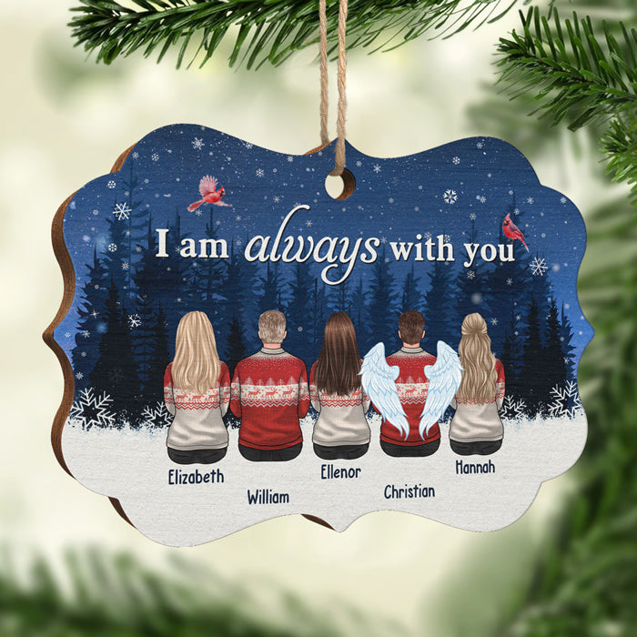 Nous sommes toujours avec vous - Décoration de Noël en bois personnalisée en forme de Benelux - Cadeau pour les membres de la famille, cadeau de Noël