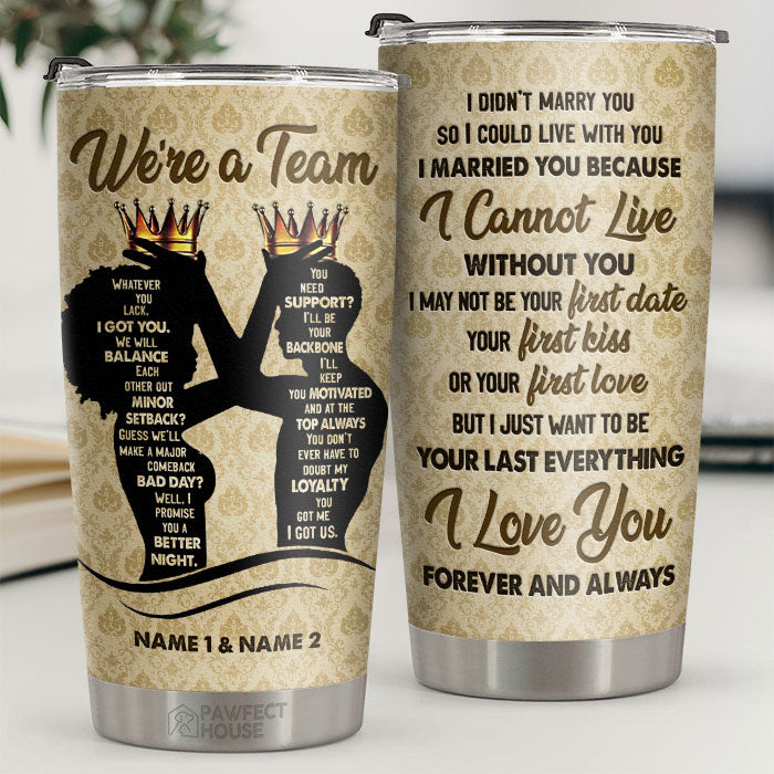 Je t'ai épousé parce que je ne peux pas vivre sans toi - Verre personnalisé - Cadeau pour couple, mari et femme, anniversaire, fiançailles, mariage, cadeau de mariage