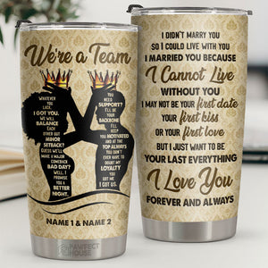 Je t'ai épousé parce que je ne peux pas vivre sans toi - Verre personnalisé - Cadeau pour couple, mari et femme, anniversaire, fiançailles, mariage, cadeau de mariage