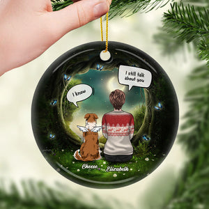 Le bruit de tes pattes me manque toujours - Décoration de Noël ronde personnalisée en céramique - Cadeau commémoratif, cadeau de condoléances, cadeau de Noël