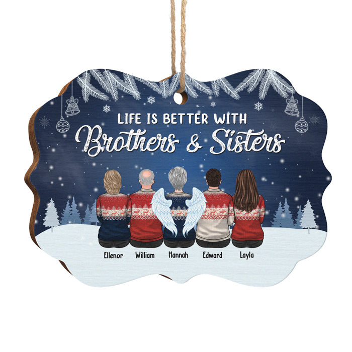 Frères et sœurs ne se séparent jamais - Décoration de Noël personnalisée en bois/aluminium en forme de Benelux - Cadeau pour frères et sœurs, cadeau de Noël