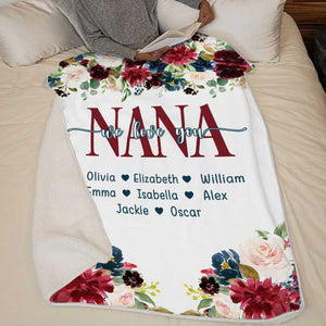 Grand-mère, nous t'aimons - Couverture personnalisée - Cadeau pour grand-mère, grands-parents, cadeau de Noël
