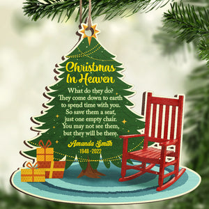 Joyeux Noël à notre ange du ciel - Ornement commémoratif personnalisé - Forme unique en bois - Cadeau de condoléances, cadeau de Noël pour les membres de la famille