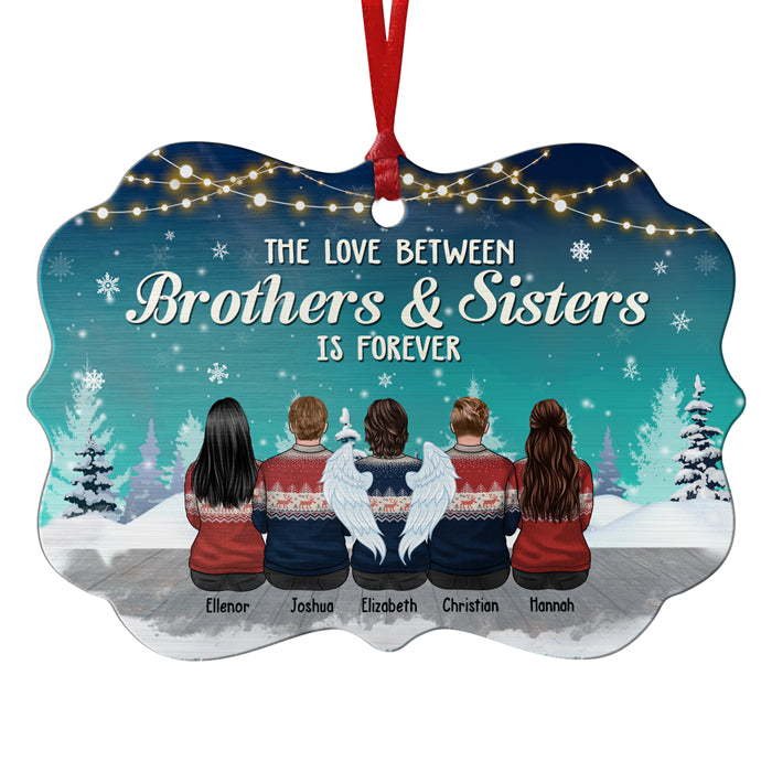 L'amour entre frères et sœurs est éternel - Décoration de Noël en bois personnalisée en forme de Benelux - Cadeau pour frères et sœurs, cadeau de Noël