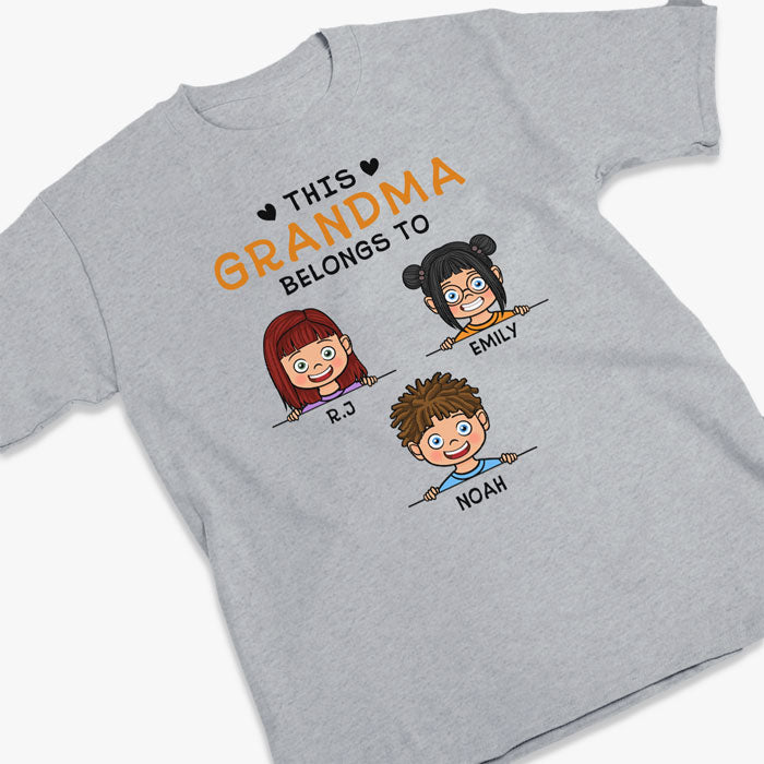 Cette grand-mère appartient à - T-shirt unisexe personnalisé, sweat à capuche, sweat-shirt - Cadeau d'anniversaire pour maman, grand-mère