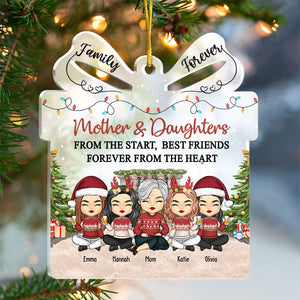 Mère et filles unies pour toujours - Décoration familiale personnalisée - Coffret cadeau en acrylique - Cadeau de Noël pour fille de la part de maman
