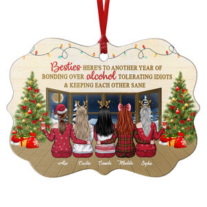 Une année de complicité autour de l'alcool - Décoration de Noël en bois personnalisée en forme de Benelux - Cadeau pour meilleure amie, meilleure amie, sœur, cadeau d'anniversaire pour meilleure amie et amie, cadeau de Noël