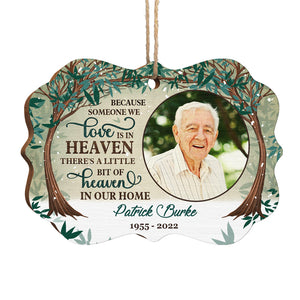 Il y a un petit coin de paradis dans notre maison - Ornement commémoratif personnalisé - Bois en forme de Benelux - Télécharger une image, cadeau de condoléances, cadeau de Noël pour la famille