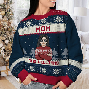 Noël, c'est la famille, papa, maman ! Sweat-shirt personnalisé pour la famille, pull en laine unisexe, cadeau de Noël pour les membres de la famille
