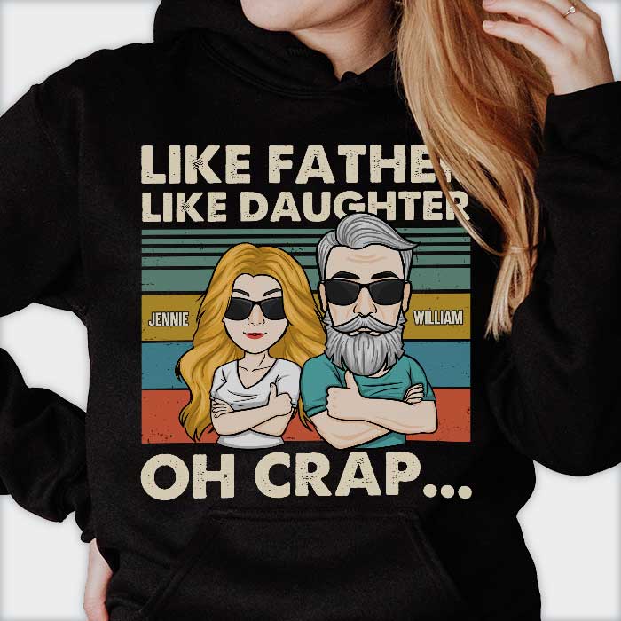 Oh merde, tel père tel fils - T-shirt unisexe personnalisé, sweat à capuche - Cadeau pour papa