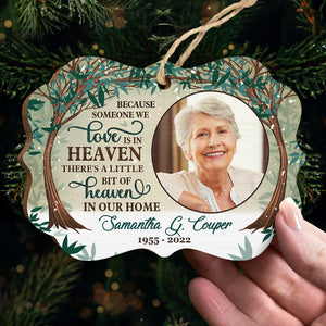 Il y a un petit coin de paradis dans notre maison - Ornement commémoratif personnalisé - Bois en forme de Benelux - Télécharger une image, cadeau de condoléances, cadeau de Noël pour la famille