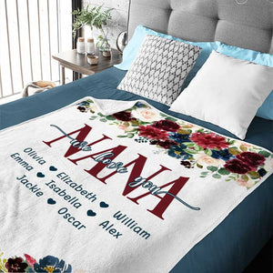 Grand-mère, nous t'aimons - Couverture personnalisée - Cadeau pour grand-mère, grands-parents, cadeau de Noël
