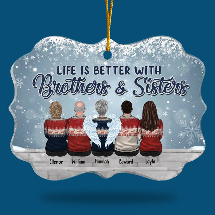 La vie est meilleure entre frères et sœurs - Décoration familiale personnalisée - Acrylique en forme de Benelux - Cadeau de Noël pour frères et sœurs