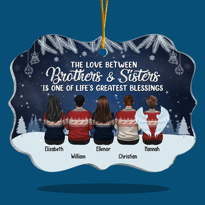 L'amour entre frère et sœur est l'une des plus grandes bénédictions de la vie - Décoration de Noël personnalisée en acrylique en forme de Benelux - Cadeau pour frères et sœurs, cadeau de Noël