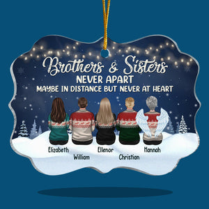Frères et sœurs jamais séparés, peut-être à distance, mais jamais dans le cœur - Décoration de Noël personnalisée en acrylique en forme de Benelux - Cadeau pour frères et sœurs, cadeau de Noël