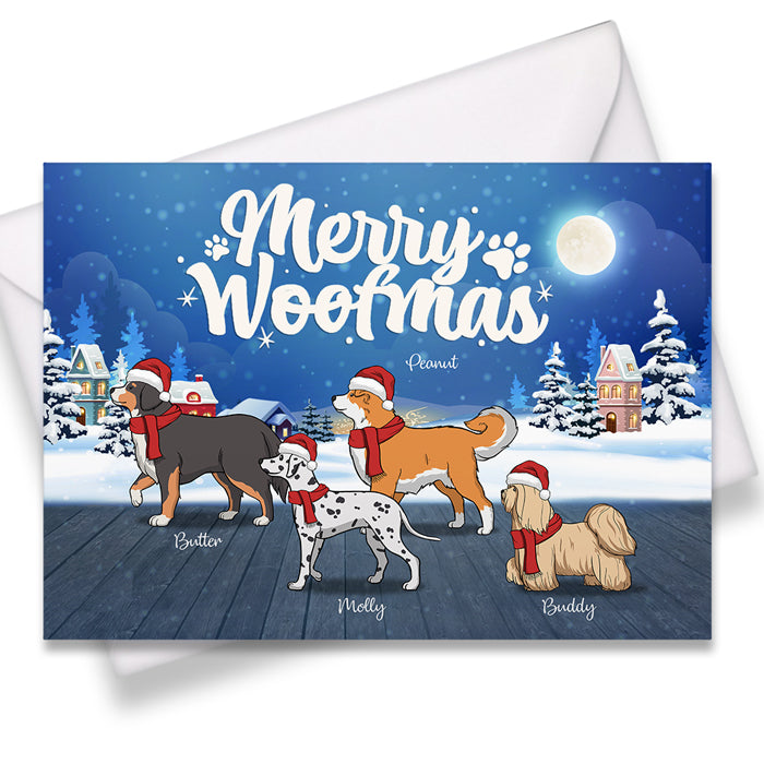 Joyeux Noël - Carte postale de Noël personnalisée, carte de vœux, cadeau pour les amoureux des chiens et des animaux