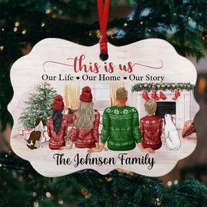 C'est nous - Notre vie, notre maison, notre histoire - Décoration de Noël en bois personnalisée en forme de Benelux
