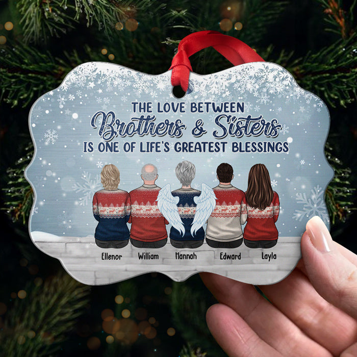 L'amour entre frères et sœurs est l'une des plus grandes bénédictions de la vie - Décoration de Noël personnalisée en bois et aluminium de forme Benelux - Cadeau pour frères et sœurs, cadeau de Noël