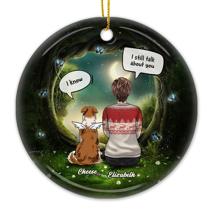 Le bruit de tes pattes me manque toujours - Décoration de Noël ronde personnalisée en céramique - Cadeau commémoratif, cadeau de condoléances, cadeau de Noël