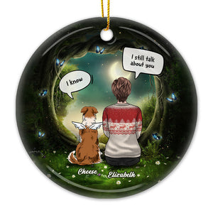 Le bruit de tes pattes me manque toujours - Décoration de Noël ronde personnalisée en céramique - Cadeau commémoratif, cadeau de condoléances, cadeau de Noël