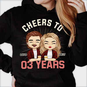 Cheers To Many Years - Gift For Couples, Personalized T-shirt, Hoodie.