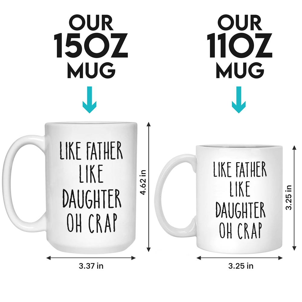 Oh merde, tel père, telle fille - Tasse personnalisée familiale - Cadeau pour les membres de la famille