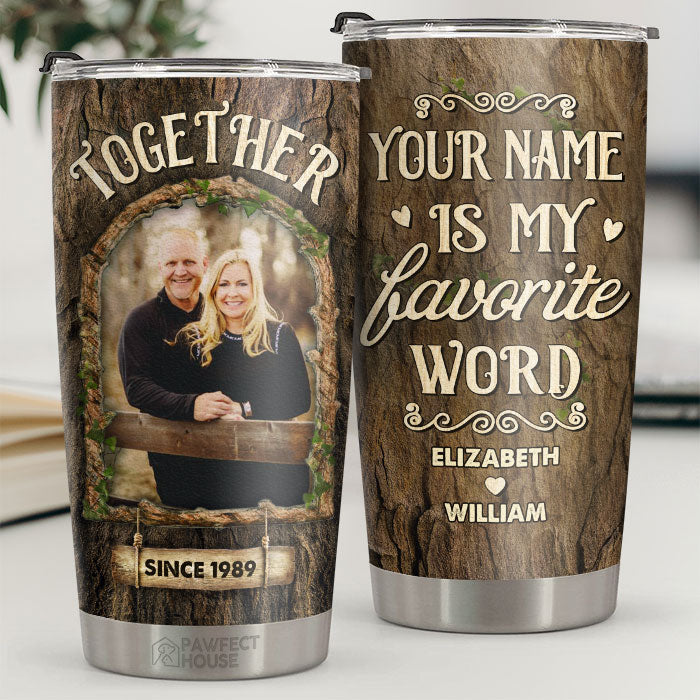 Votre nom est mon mot préféré - Verre personnalisé - Télécharger une image, cadeau pour couple, mari et femme, anniversaire, fiançailles, mariage, cadeau de mariage