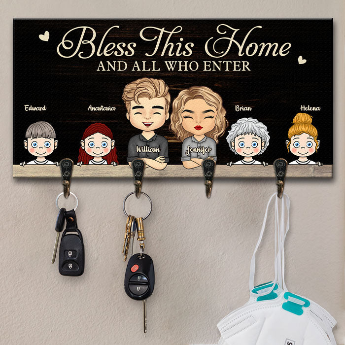 Bénissez cette maison chaleureuse et tous ceux qui y entrent - Porte-clés personnalisé, porte-clés - Cadeau pour couples, mari et femme