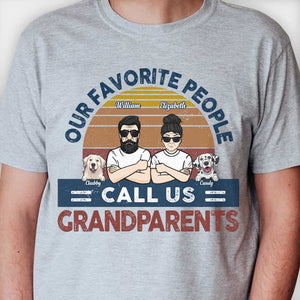 On s'appelle grands-parents - T-shirt unisexe personnalisé, sweat à capuche - Cadeau pour couples, mari, femme, amoureux des animaux