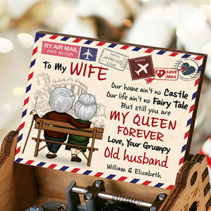 Our Home Ain't No Castle, But Still You're My Queen Forever - Gift For Couples, Personalized Music Box.