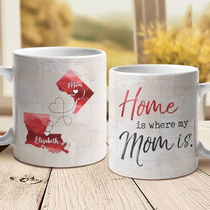 La maison est là où maman est - Cadeau pour maman - Tasse personnalisée